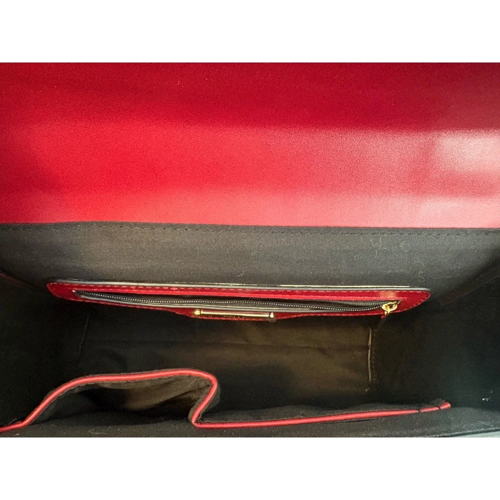 Mia K. Collection‎ Red Black Snakeskin Embossed Vegan Leather Crossbody Bag
